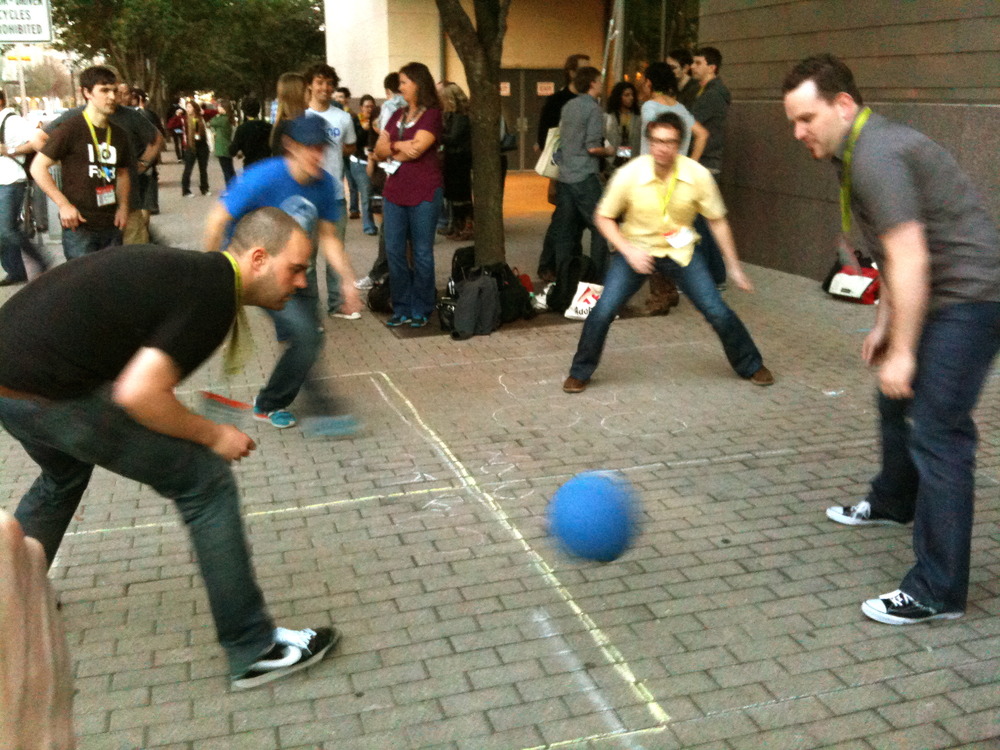 Foursquare playing foursquare