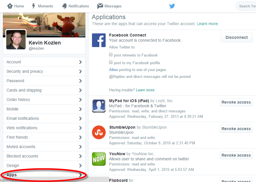 Twitter App Permissions